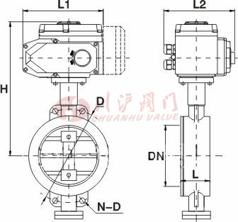 D971X、D973H電動對夾蝶閥結構圖