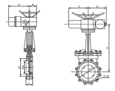 PZ973H、PZ973F、PZ973Y_電動刀閘閥結構圖